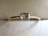 1ct Engagement Ring Emerald Cut Diamond Solitaire Design 14k Yellow Gold Finish