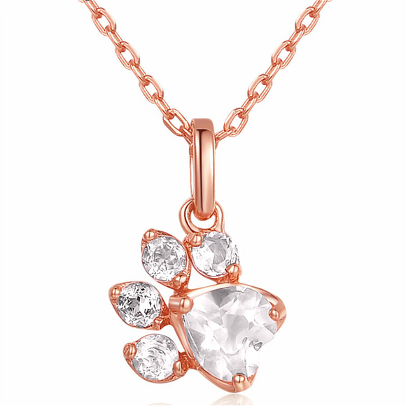 1Ct Heart Cut VVS1/D Diamond Bear Paw Pendant 14K Rose Gold Finish NO CHAIN