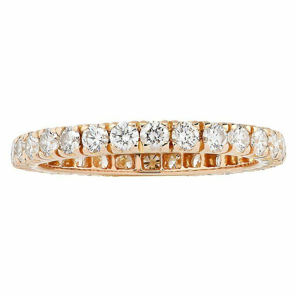 0.5ct Round Cut Diamond Wedding Band Stackable Full Eternity 14k RoseGold Finish