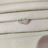 1ct Engagement Ring Round Cut Diamond Heart Split Shank 14k White Gold Finish