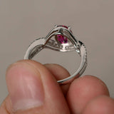 2ct Oval Cut Pink Ruby Infinity Promise Engagement Ring 14k White Gold Finish