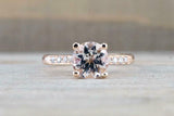 1.3ct Round Cut Morganite Engagement Ring 14k Rose Gold Finish Diamond Accents