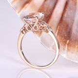 1.2ct Oval Cut Peach Morganite Solitaire Engagement Ring 18k Rose Gold Finish