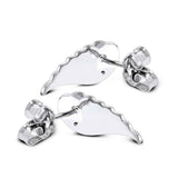 0.1Ct Round Cut Diamond Angel Fairy Bird Wings Stud Earrings 14K White Gold Over