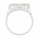 2ct Round Cut Diamond Engagement Ring Baguette Art Deco 14k White Gold Finish