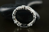 2Ct Round Cut DVVS1 Diamond Milgrain Floral Wedding Band 14K White Gold Finish