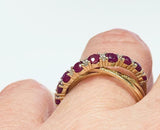 2ct Engagement Ring Round Cut Pink Ruby Cross Split Shank 14k Yellow Gold Finish