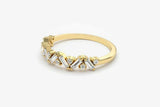 0.45ct Baguette Cut Diamond Half Eternity Stackable Band 14k Yellow Gold Finish