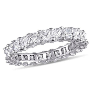 6Ct Princess Cut VVS1/D Diamond Full Eternity Wedding Band 14K White Gold Finish