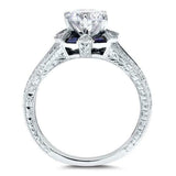 3.3Ct Round Cut Diamond Vintage Art Deco Engagement Ring 14K White Gold Finish