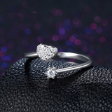 1.2ct Round Cut Diamond Engagement Ring 14k White Gold Finish Heart Shape Bypass