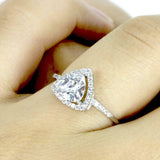 2ct Trillion Cut VVS1D Diamond Accents Halo Engagement Ring 14k WhiteGold Finish