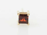 0.6ct Princess Cut Red Garnet Solitaire Stud Earrings 14k Yellow Gold Finish