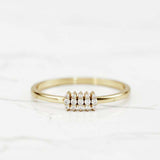 Minimalist Cluster Engagement Ring 1ct Round Cut Diamond 14k Yellow Gold Finish