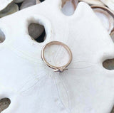 0.1ct Engagement Ring Round Cut Diamond Star Minimalist 14k Rose Gold Finish