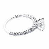 1ct Round Cut Diamond Accent Solitaire Women Proposal Ring 14k White Gold Finish