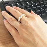 2.25ct Heart Simulated Diamond Full Eternity Wedding Band 14k Yellow Gold Plated