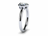 1ct Engagement Ring Heart Cut Diamond Bezel Set Solitaire 14k White Gold Finish