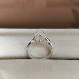 1ct Engagement Ring Round Cut Diamond Cluster Solitaire 14k White Gold Finish