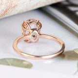 2ct Oval Cut Peach Morganite Engagement Ring Diamond Accents 14k Rose Gold Over