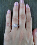 2ct Princess Cut Diamond Engagement Ring 14k White Gold Over Halo Bridal Promise