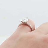 1.5ct Cushion Cut Diamond Engagement Ring Accents Solitaire 14k WhiteGold Finish