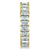 6.5ct Radiant Cut Diamond Trendy Full Eternity Wedding Band 14K Yellow Gold Over