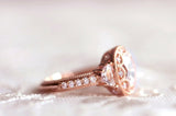 Vintage Art Deco Engagement Ring 1ct Oval Cut VVS1D Diamond 14k Rose Gold Finish