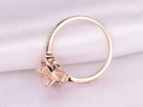 1.2ct Oval Cut Morganite Ruby Diamond Accents Engagement Ring 14k Rose Gold Over