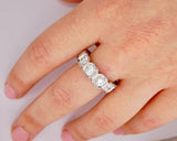 5ct Round Cut Diamond Wedding Ring Band Bezel Set Eternity 14k White Gold Finish