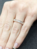 2ct Baguette Simulated Diamond Full Eternity Wedding Band 14k Rose Gold Plated