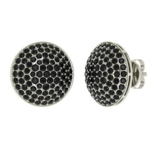 3Ct Round Brilliant Cut Black Diamond Cluster Stud Earring 18K White Gold Finish