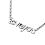 Love You Fancy Pendant Valentines Gift Girlfriend 14k White Gold Finish NO CHAIN