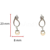 0.01ct Round Simulated Diamond Pearl Tear Drop Earrings 14k White Gold Plated