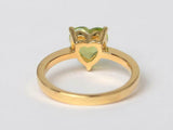 1ct Engagement Ring Heart Cut Green Peridot Solitaire 14k Yellow Gold Finish