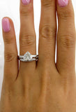 5Ct Heart Cut Diamond Bridal Set Engagement Ring Band 18K White Gold Finish