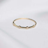 0.15ct Round Cut Diamond Wedding Band Stackable Minimalist 14k YellowGold Finish