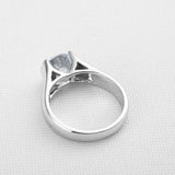 1ct Round Cut Diamond Engagement Ring Tension Set Solitaire 14k WhiteGold Finish