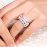 6Ct Radiant Cut Diamond Half Eternity Iced Wedding Band Ring 14K White Gold Over