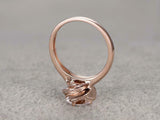 1.2ct Round Cut Peach Morganite Engagement Ring 14k RoseGold Finish Flower Shape