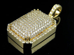 3.5ct Round Cut VVS1D Diamond Pendant Dome Pillow 14k Yellow Gold Over NO CHAIN