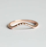 Minimalist Five Stone Wedding Ring Band 1ct Round Cut Diamond 14k Rose Gold Over