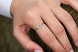 0.65ct Round Cut Green Emerald Evil Eye Engagement Ring 14k Yellow Gold Finish