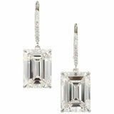 2ct Emerald Cut VVS1 Diamond Elegant Stylish Drop Earrings 14k White Gold Finish