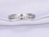 1.4ct Round Cut Diamond Wedding Band Stackable Half Eternity 14k White Gold Over