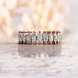 3ct Marquise Simulated Diamond Full Eternity Wedding Band 14k Rose Gold Plated