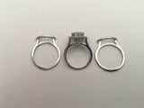 6Ct Round Cut Diamond Bridal Trio Set Unique Halo Ring Band 14K White Gold Over