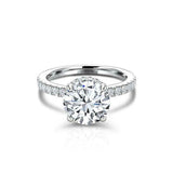 Hidden Halo Engagement Solitaire Ring 2ct Round Cut Diamond 14k WhiteGold Finish