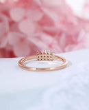 0.5ct Round Cut Diamond Engagement Ring Minimalist Slim Women 14k Rose Gold Over