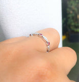 1ct Round Pink Sapphire Half Eternity Vintage Wedding Band 14k White Gold Over